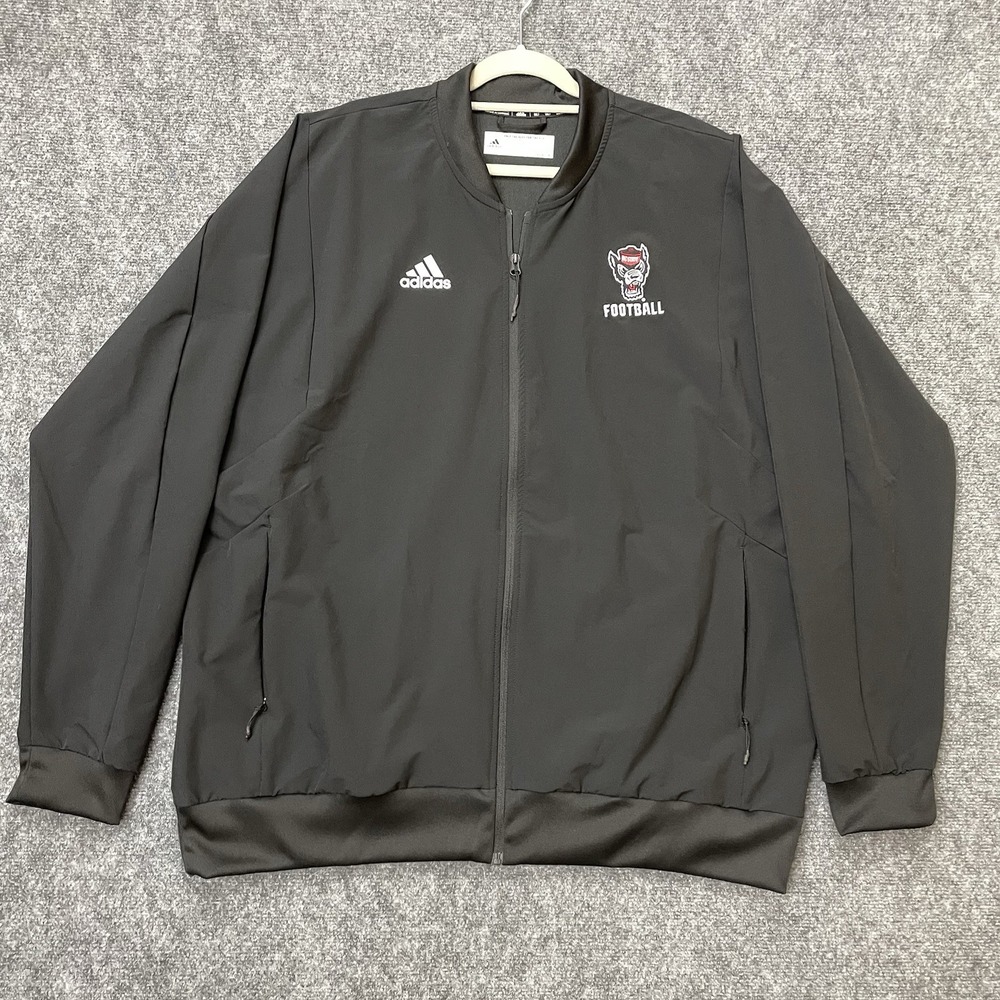 Adidas NC State Wolfpack Football Zip Jacket Lightweight Windbreaker NCAA 2XLT
